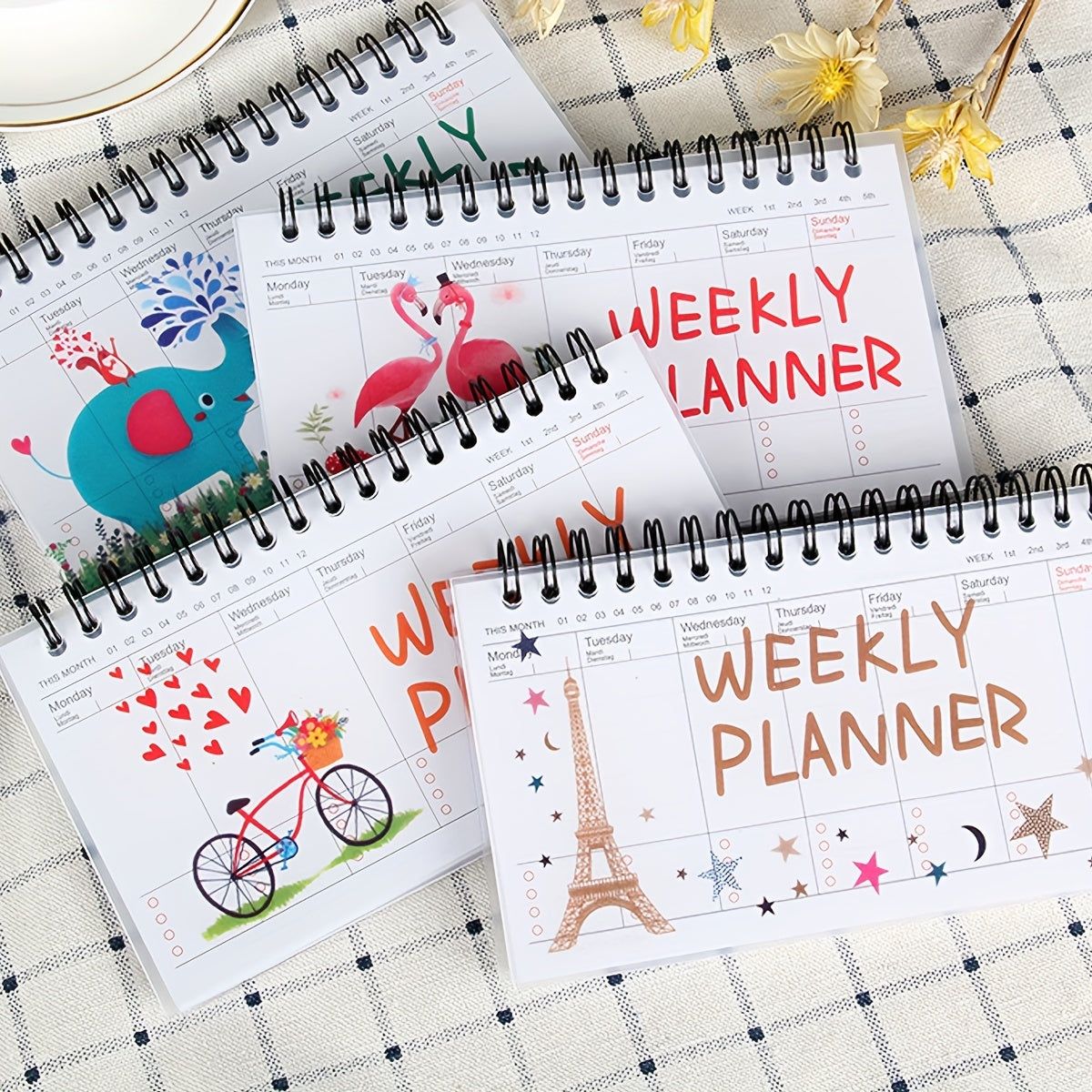 One Week Planner Schedule Book Student Portable Coil Flip Notepad