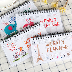 One Week Planner Schedule Book Student Portable Coil Flip Notepad