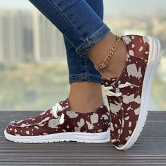 Women's Outdoor Skateboard Shoes with Cow Print