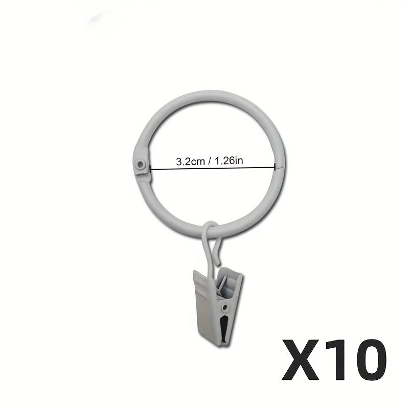 10pcs Metal Snap Ring Clips for Hanging Curtain Shower Curtain Hook Clips