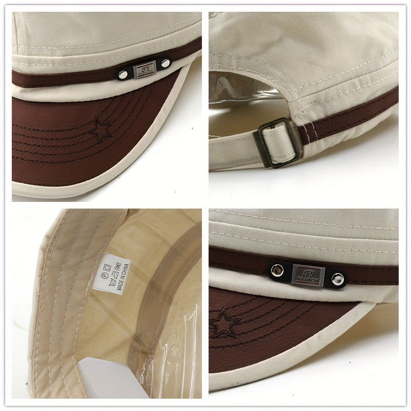 Adjustable Vintage Flat Top Military Hat Sun Protection