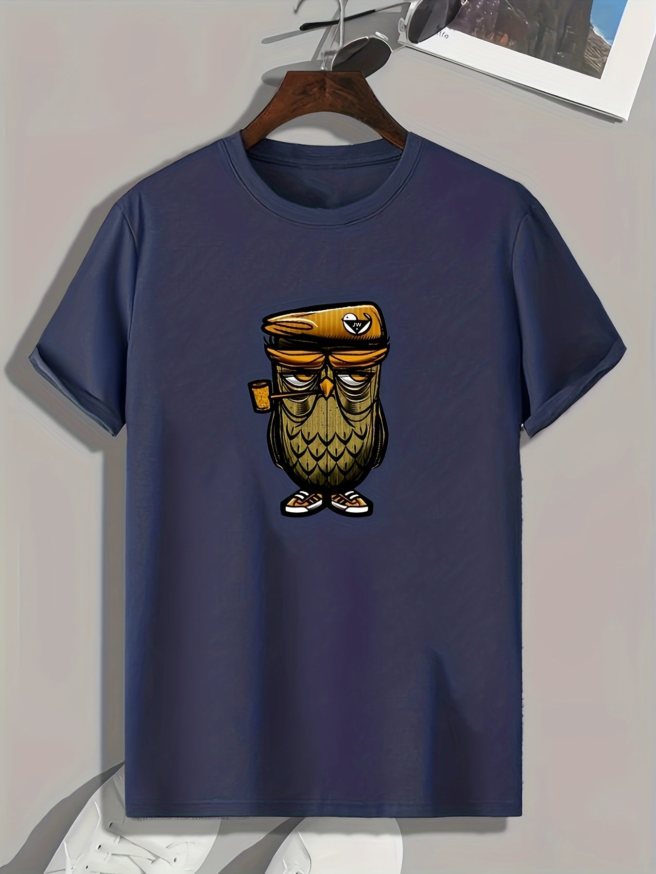 Owl Print Men's Graphic T shirt for Summer