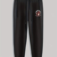 Skull Print Men's Drawstring Sweatpants Loose Casual Trousers