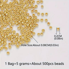 500pcs 2.0mm Ancient Style Glass Beads for Jewelry Making