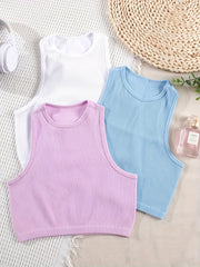 Ribbed Crop Tank Top Set for Summer