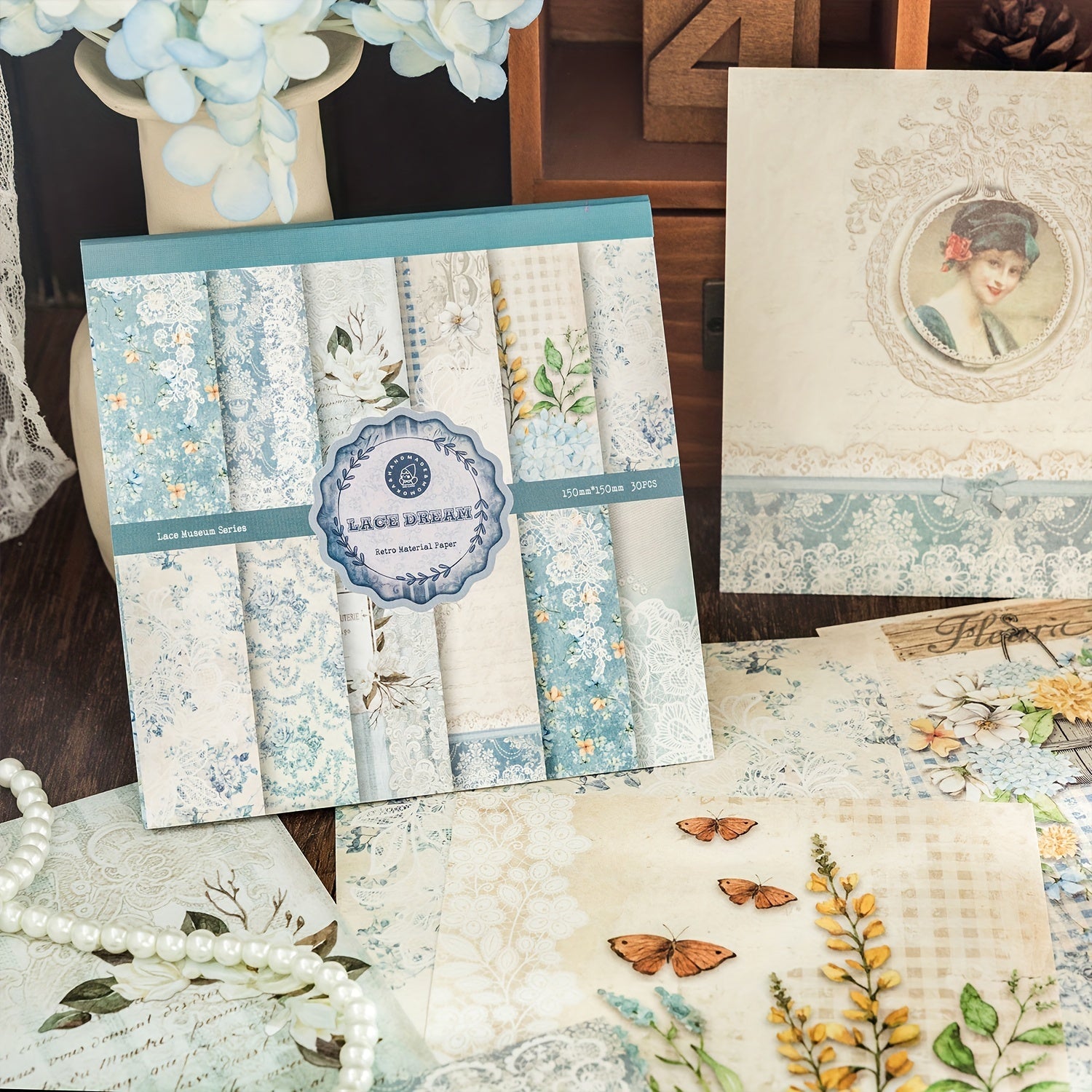 30pcs Paper Lace Museum Series Ledger DIY Decoration Primer
