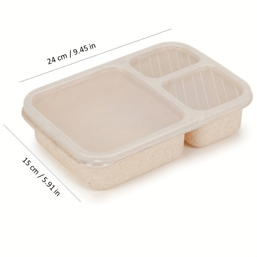 Fresh Keeping Bento Box 3 Grid Lunch Container for Outdoor Camping