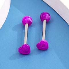 Stainless Steel Two Ball Tongue Nail Lip Nail Acrylic Ball