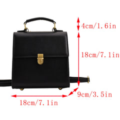 Mini Textured Handheld Backpack PU Leather Waterproof College Bag