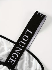  Tie Dye Letter Tape Y2K Longline Bra