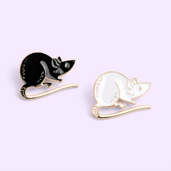 Mouse & Cheese Enamel Pin Set Lapel Pin For Clothes & Bag