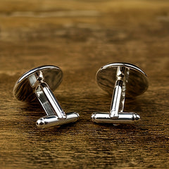 Field Hockey Cufflinks Silver Glass Sports Games Cufflink Hockey Fan Gift