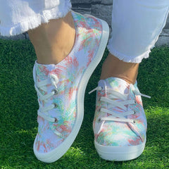 Coconut Leaf Pattern Slip On Shoes Women's Lightweight Comfort