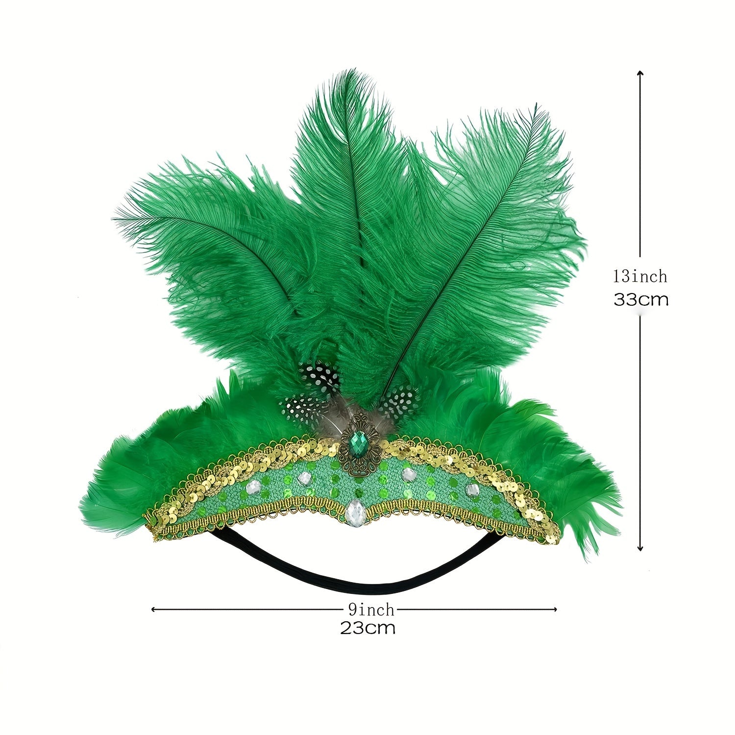 St Patrick's Green Feather Fascinator Headband