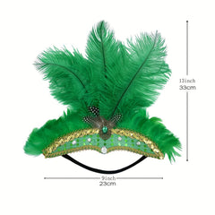 St Patrick's Green Feather Fascinator Headband