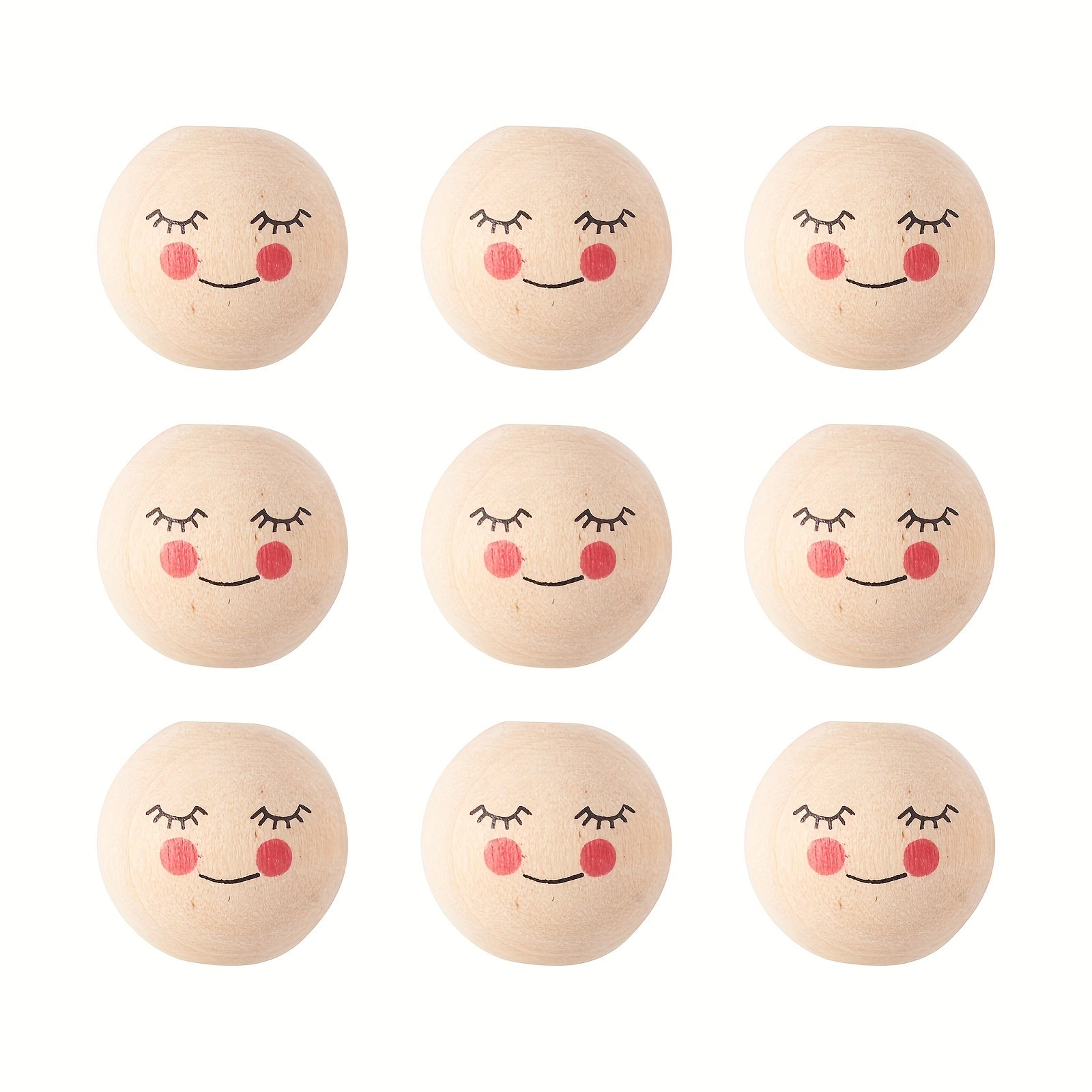 20pcs Large Hole Wooden Round Beads for DIY Decoration