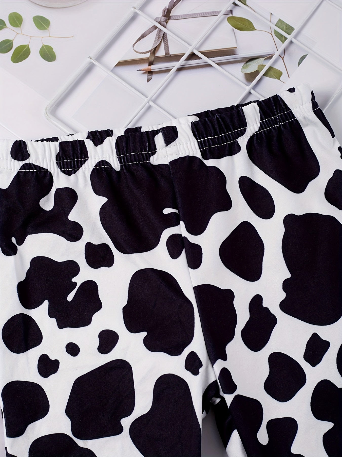 Cow Slim Flare Leg Pants for Toddler Girls