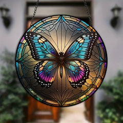 Plastic Butterfly Suncatcher Stained Glass Window Hanging