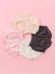 Toddler Girls Cotton Ruffle Trim Shorts Kids Summer Clothes