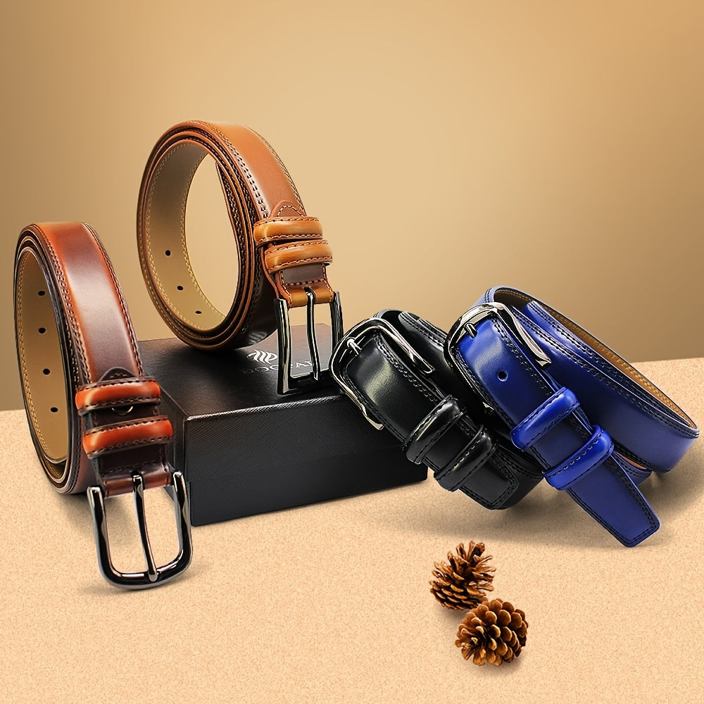 Men's Pin Buckle Belt Dress Adjustable Casual Business Metal Buckle Belt