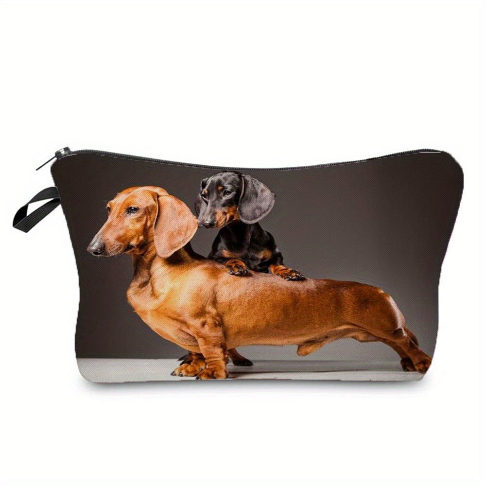 Sausage Dog Print Cosmetic Bag Pencil Bag