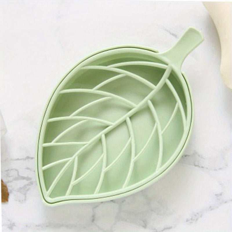Double Layer Leaf Drainage Soap Box Laundry Soap Rack and Bathroom Accessory