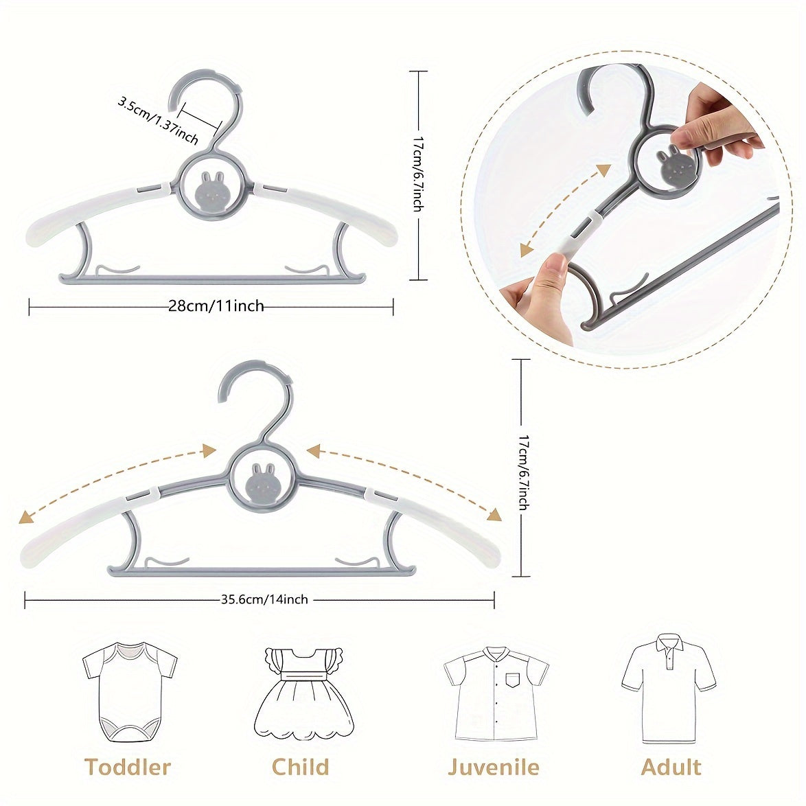 Bunny Grey Hanger Coat Hangers 60 Pack
