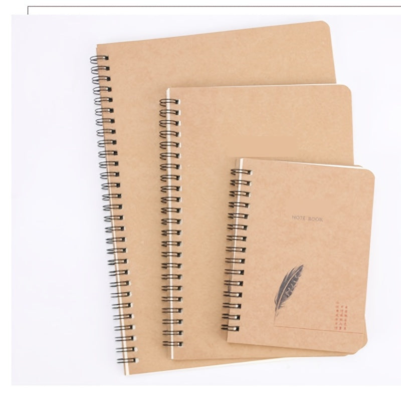 3pcs Retro Cowhide Coil Book A6 A5 B5 Notebook Notepad Plastic Binding