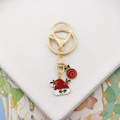 Christmas Series Cartoon Alloy Key Chain Ring Purse Bag Charm Car Ornament