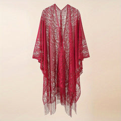 Solid Lace Cardigan Sunproof Shawl Casual Beach Cape
