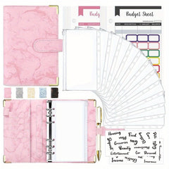 Cross Border A6 Binder Marble Notebook PU Leather Cash Budget Book
