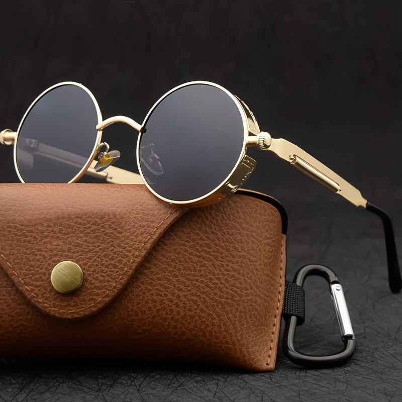 Steampunk Polarized Sunglasses Round Eyewear