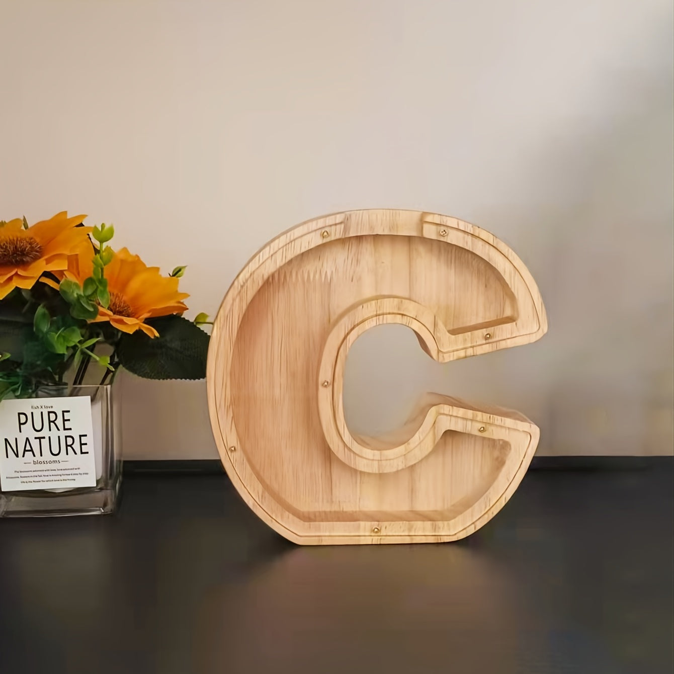 Wooden Letter C Piggy Bank