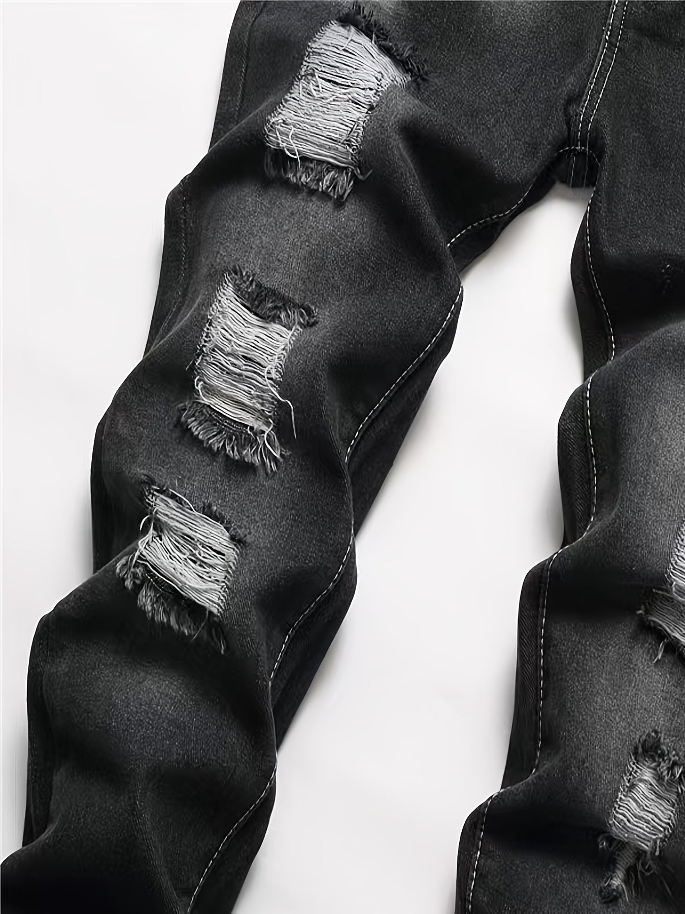 Boys Distressed Jeans Skinny Fit Washed Denim Pants