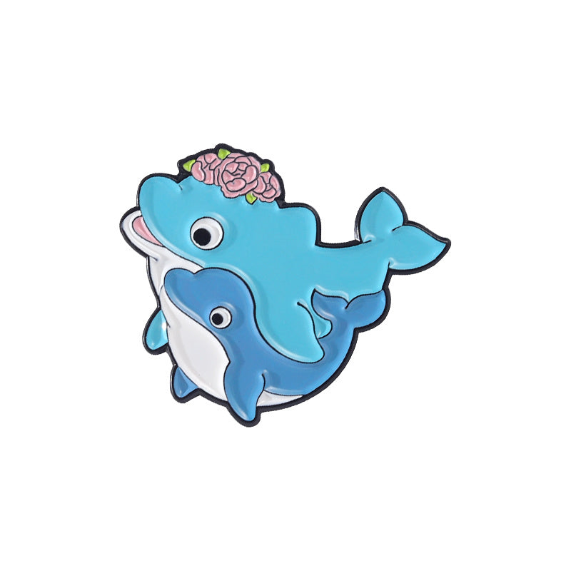 Men's Marine Animal Pattern Pink Pin