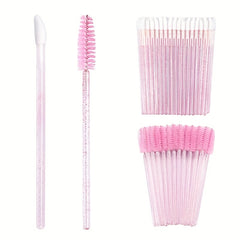 100pcs Mascara & Lipstick Applicator Wands Crystal Lip Gloss Brush Lash Spoolies