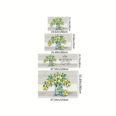 Lemon Pattern Sponge Kitchen Rugs Anti-fatigue Mat Anti-slip Doormat