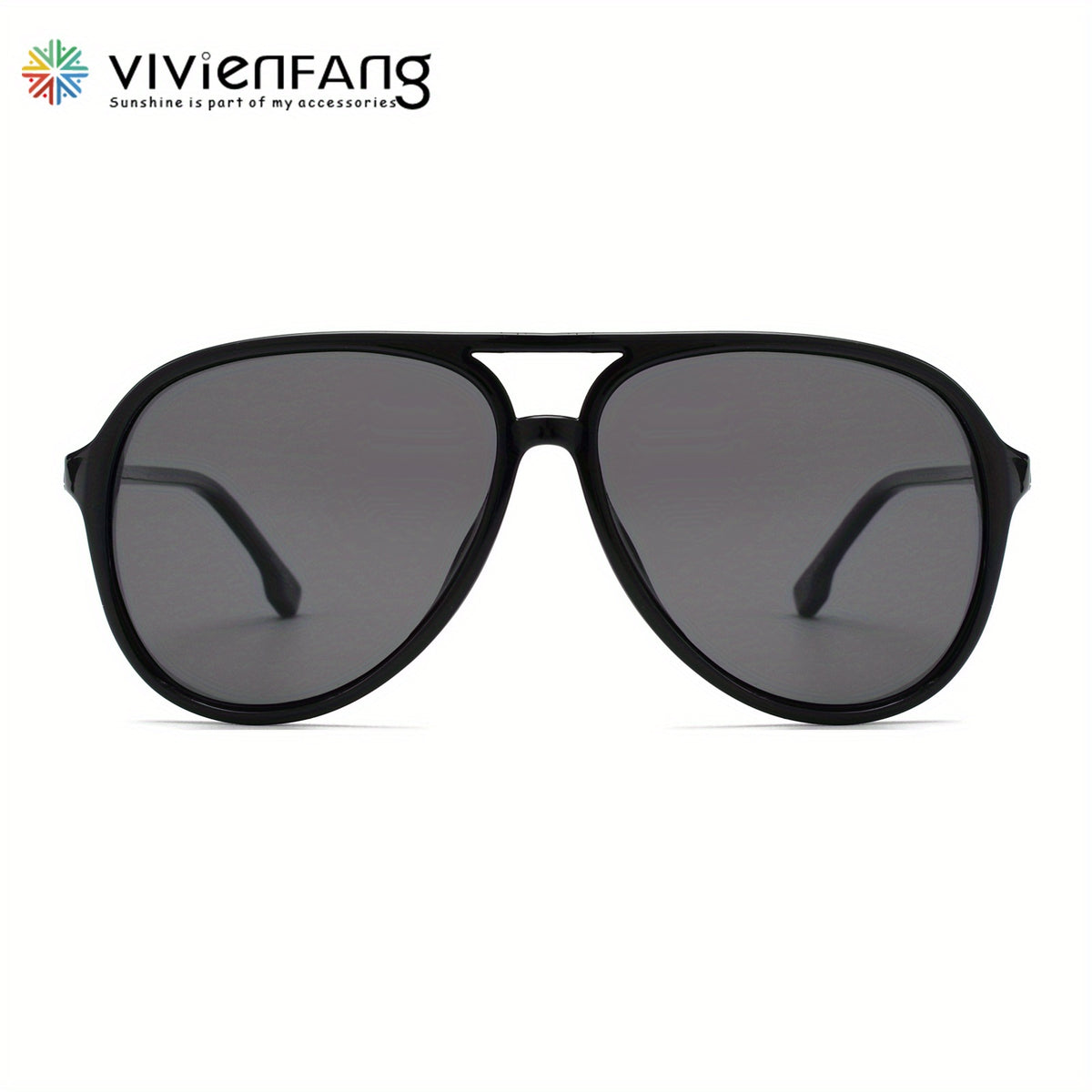 VIVIENFANG Aviator Sunglasses Polarized Lens TR90 Frame Unisex VF2201A