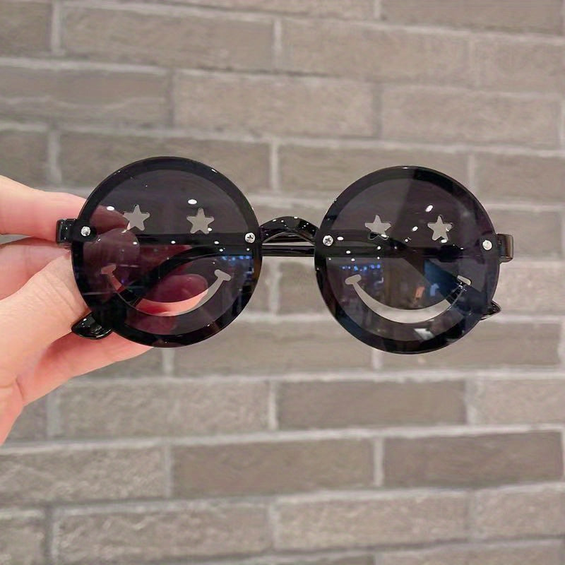 Cartoon Smile Face Round Sunglasses for Kids