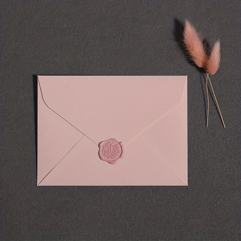Romantic Pink Envelope Set with Love Letter Wax Seal Sticker