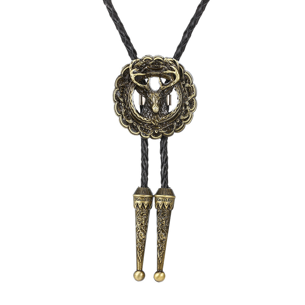Novelty Metal Deer Head Necktie Necklace Youth Leisure Electroplating Tie