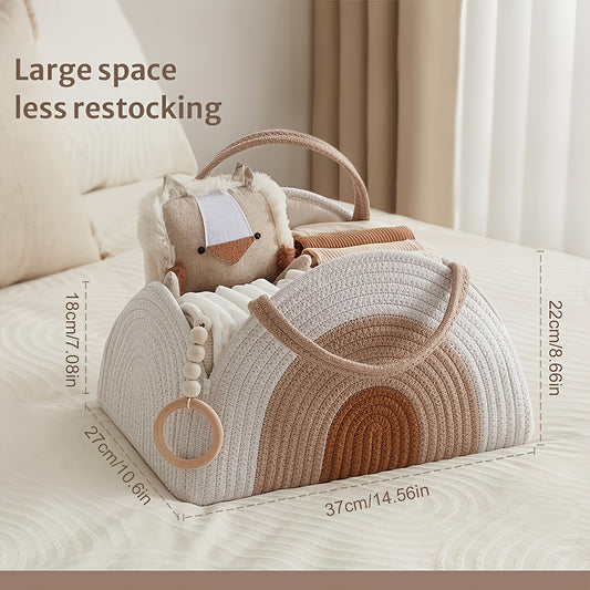 Large Capacity Diaper & Bottle Storage Bag Mommy Tote Linen Pink