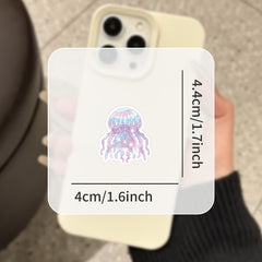 55 Crystal Jellyfish Stickers Waterproof Decals for Luggage Water Bottles