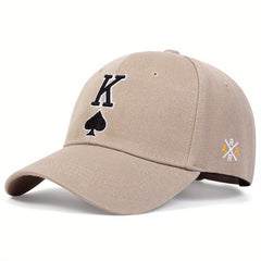 Spades K Embroidered Baseball Cap Solid Casual Unisex Dad Hat Lightweight