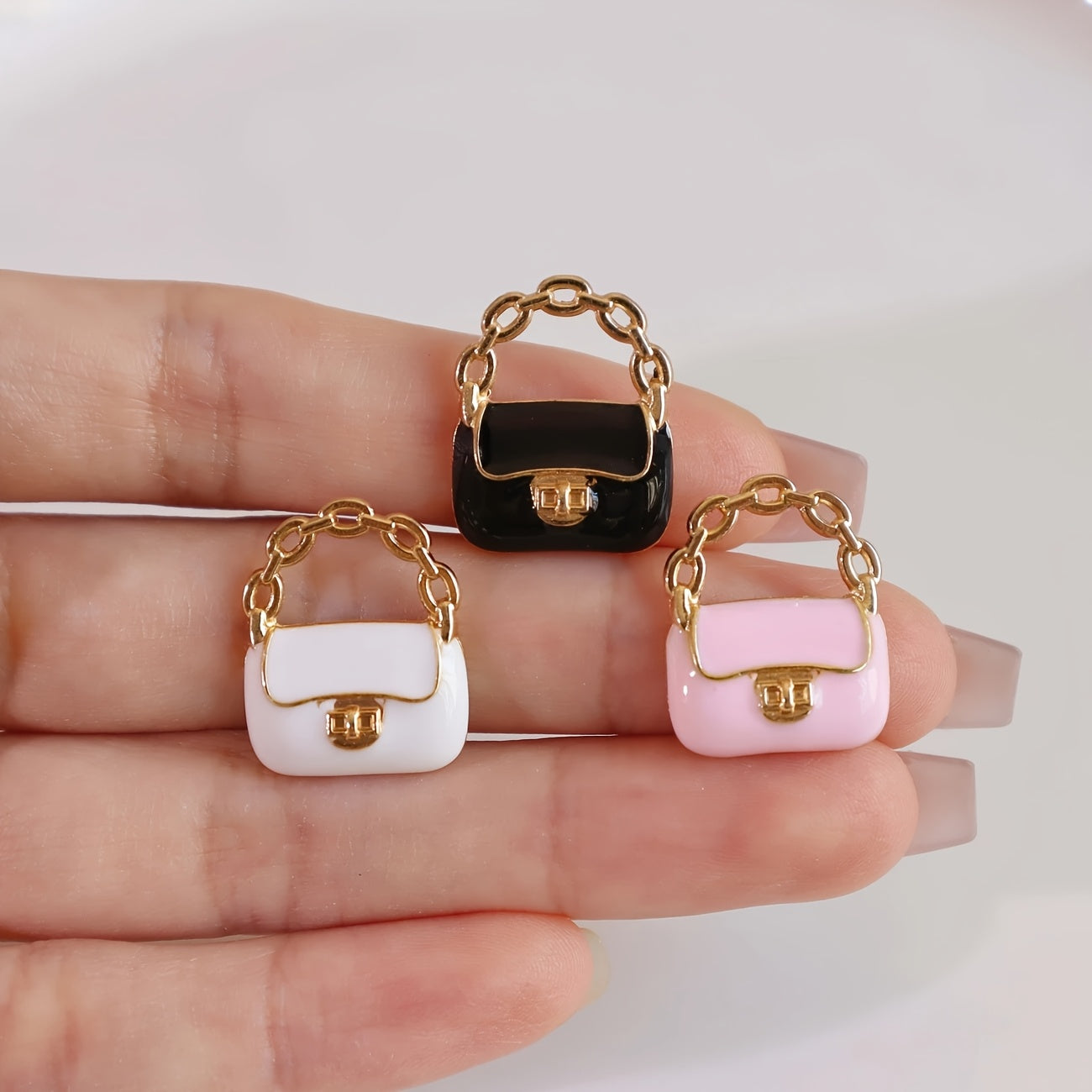 Metal Purse 1:12 Scale in Pink & Sky for Dollhouse & Accessories