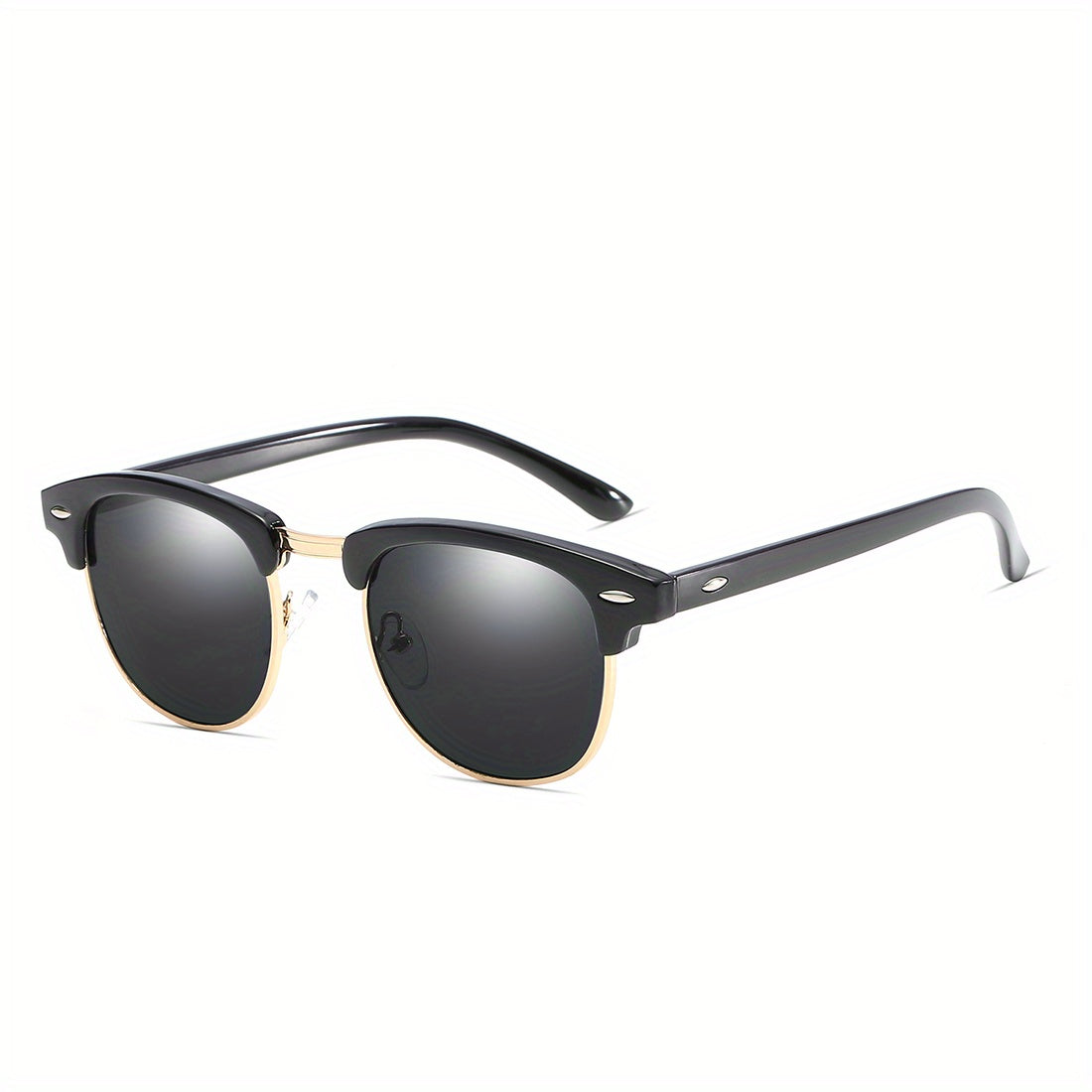 Metal Semi Rimless Sunglasses Vintage Punk UV400 Sunshade Eyeglasses