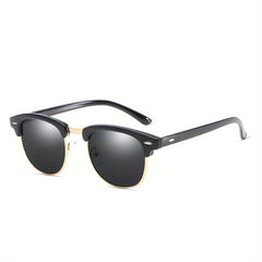 Metal Semi Rimless Sunglasses Vintage Punk UV400 Sunshade Eyeglasses
