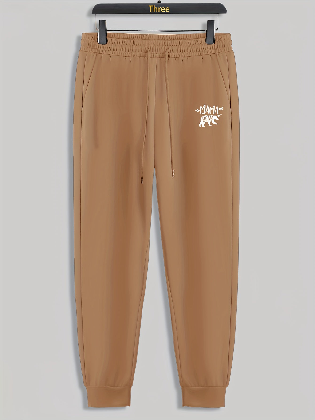 Bear Letter Mama Print Men's Pants Drawstring Sweatpants