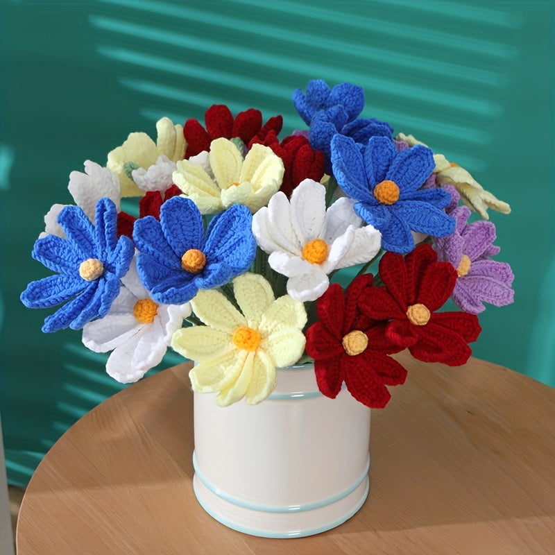 1pc Wool Crochet Flowers Handicrafts for Home Decor