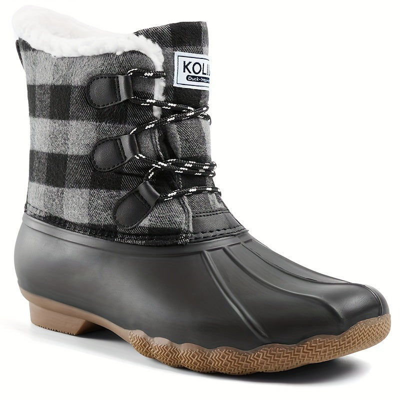 Women Duck Boot Waterproof Shell Fur Lined Winter Snow Boot